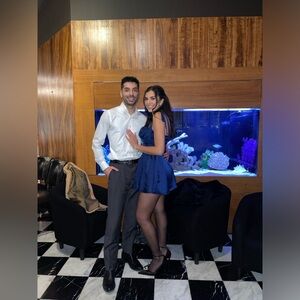 FASHIONNOVA- Kiss Goodbye Satin Mini Dress- Navy